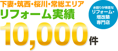 下妻・筑西・桜川・常総エリアリフォーム実績10,000件